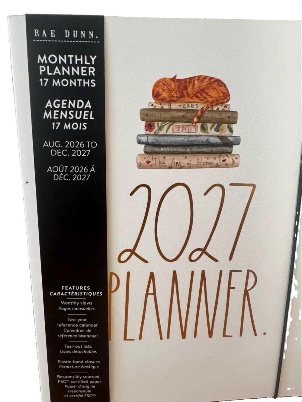 Rae Dunn 2027 PLANNER Soft Cover Spiral 17 months Planner  Ivory 9x7”